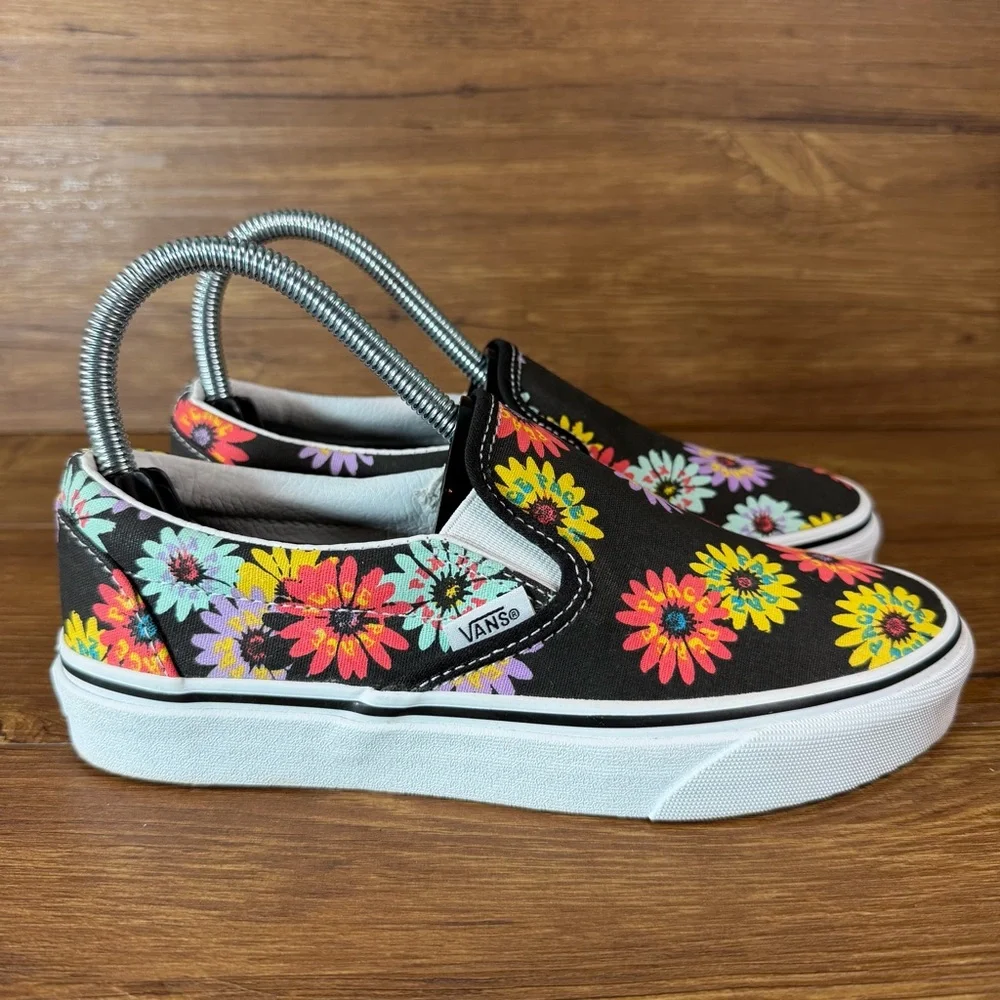 VANS ‘Peace‎ Floral’ Slip-On Sneakers Women’s Size 6 Shoes_13